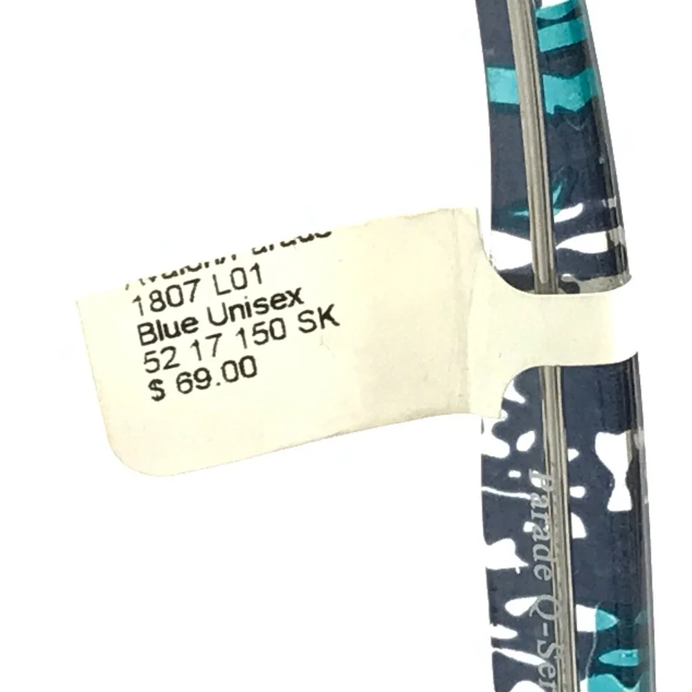 Parade Eyeglasses Frames Q-Series 1807 BLUE Clear Square Full Rim 52-17-150